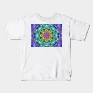 Pastel Flower Kaleidoscope Kids T-Shirt